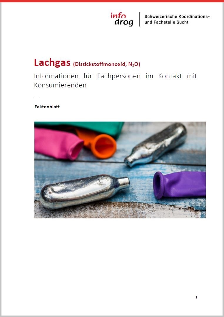 Lachgas – Faktenblatt für Fachpersonen im Kontakt mit Konsumierenden