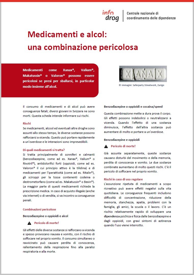 Medicamenti e policonsumo – scheda informativa per consumatori/-trici